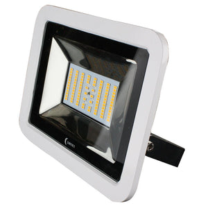 Lunasea 35W Slimline LED Floodlight, 12/24V, Cool White, 4800 Lumens, 3 Cord - White Housing - TRAPSKI