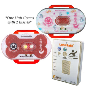 Lunasea Child/Pet Safety Water Activated Strobe Light w/RF Transmitter Portable Audio/Visual Receiver - Red Case - TRAPSKI