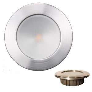 Lunasea ZERO EMI Recessed 3.5 LED Light - Warm White, Red w/Brushed Stainless Steel Bezel - 12VDC - TRAPSKI