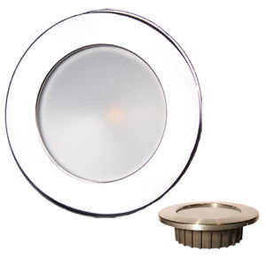 Lunasea ZERO EMI Recessed 3.5 LED Light - Warm White, Red w/Polished Stainless Steel Bezel - 12VDC - TRAPSKI