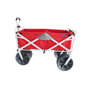 Mac Sports Collapsible Folding All Terrain Outdoor Beach Utility Wagon Cart, Red - TRAPSKI