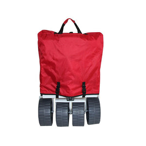 Mac Sports Collapsible Folding All Terrain Outdoor Beach Utility Wagon Cart, Red - TRAPSKI