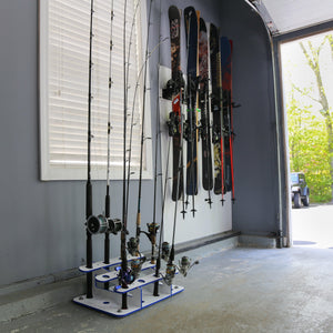 Made in the USA Fishing Rod Rack | 12 Pole Waterproof Wash-down | Dock, Garage, Boat, Storage - TRAPSKI
