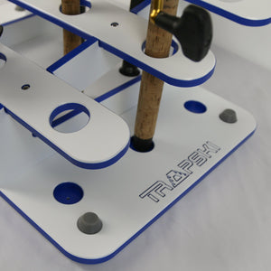 Made in the USA Fishing Rod Rack | 12 Pole Waterproof Wash-down | Dock, Garage, Boat, Storage - TRAPSKI