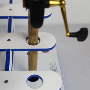 Made in the USA Fishing Rod Rack | 12 Pole Waterproof Wash-down | Dock, Garage, Boat, Storage - TRAPSKI