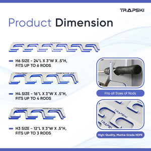 Made in the USA Premium Fishing Rod Racks | Wall or Ceiling or Boat Mounted - TRAPSKI