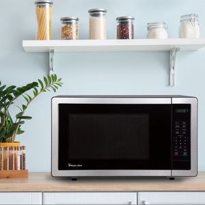 Magic Chef 1000 Watt 1.1 Cubic Feet Digital Touch Countertop Microwave, Silver