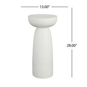 Magnesium Oxide Plant Stand with Durable Ceramic Construction - White
