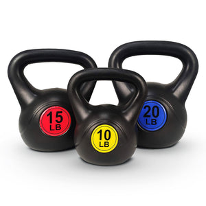 BalanceFrom Kettlebell Fitness Exercise Weights, Set of 3, 10, 15, and 20 Pounds