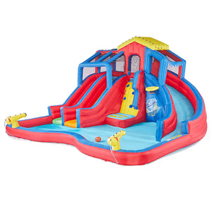 Banzai Hydro Blast Inflatable Play Water Park with Slides and Water Cannons