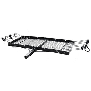 Tow Tuff 62 Inch Steel Cargo Carrier and Bike Rack, Fits All 2 Inch Receivers