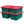 HOMZ Durabilt 15 Gallon Heavy Duty Holiday Storage Tote, Green/Red (4 Pack)