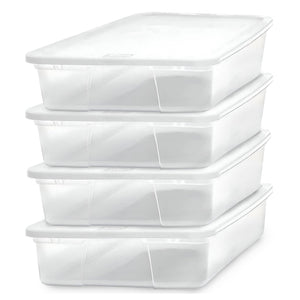 Homz 28 Qt Snaplock Clear Plastic Storage Container Bin with Secure Lid (4 Pack)