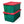 HOMZ Durabilt 27 Gallon Heavy Duty Holiday Storage Tote, Green/Red (2 Pack)