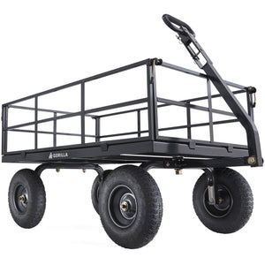 Gorilla Carts Steel Utility Cart, 9 Cubic Feet Garden Wagon with Removable Sides