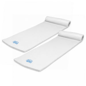 TRC Recreation Splash 1.25" Thick Foam Swimming Pool Float Lounger Mat, White