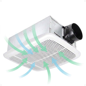Delta Breez Radiance Exhaust Bathroom Fan 80 CFM with Built-In Heater, White