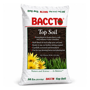 Michigan Peat Baccto Top Soil with Reed Sedge, Peat, and Sand, 50 Pounds, 1 Pack