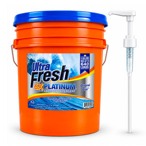 Ultra Fresh 6X Platinum 5 Gal Laundry Detergent, Up to 640 Loads, Original Blue