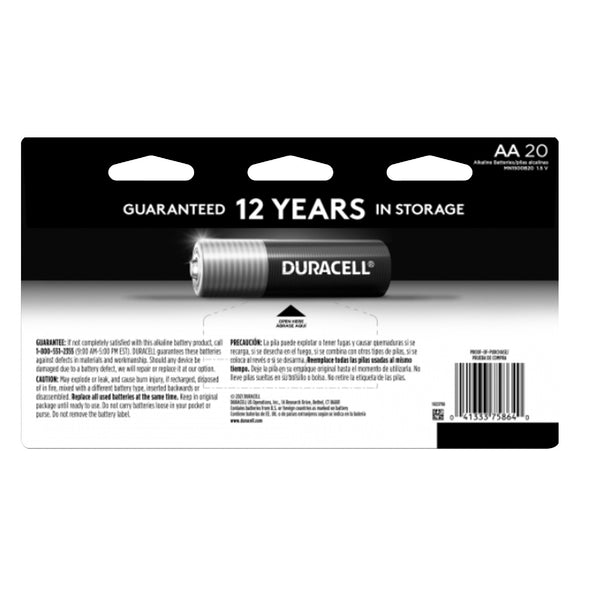 DURACELL Duralock AA 1.5 V Alkaline Batteries for Exclusive Power (2 x 20 Pack)