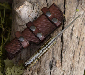 Marauder Damascus Tanto Knife with Pakkawood Handle - TRAPSKI