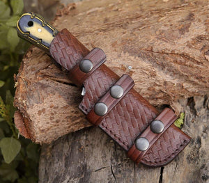 Marauder Damascus Tanto Knife with Pakkawood Handle - TRAPSKI