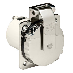 Marinco 303SSEL-B 30A Power Inlet - Stainless Steel - 125V - TRAPSKI