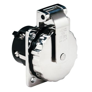 Marinco 6373EL 50Amp 125/250V Stainless Steel Inlet w/o Rear Safety Enclosure - TRAPSKI
