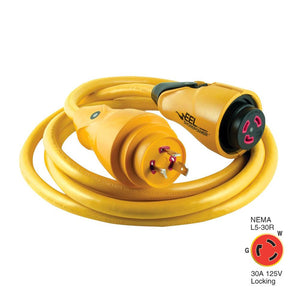 Marinco CS30-12 EEL 30A 125V Shore Power Cordset - 12' - Yellow - TRAPSKI