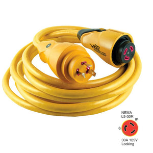 Marinco CS30-50 EEL 30A 125V Shore Power Cordset - 50' - Yellow - TRAPSKI