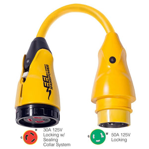 Marinco P503-30 EEL 30A-125V Female to 50A-125V Male Pigtail Adapter - Yellow - TRAPSKI