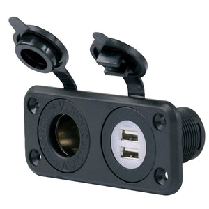 Marinco SeaLink Deluxe Dual USB Charger & 12V Receptacle - TRAPSKI