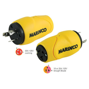 Marinco Straight Adapter, 30A Male - 15A Female - TRAPSKI