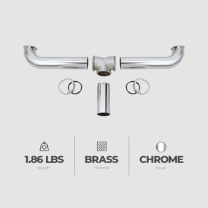 Master Plumber 2 Bowl Center Outlet Drain with Chrome Plated Brass for Sinks