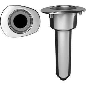 Mate Series Elite Screwless Stainless Steel 0 Rod Cup Holder - Drain - Oval Top - TRAPSKI