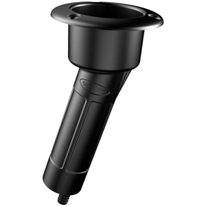 Mate Series Plastic 15 Rod Cup Holder - Drain - Round Top - Black - TRAPSKI