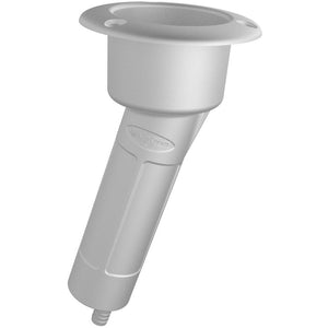 Mate Series Plastic 15 Rod Cup Holder - Drain - Round Top - White - TRAPSKI