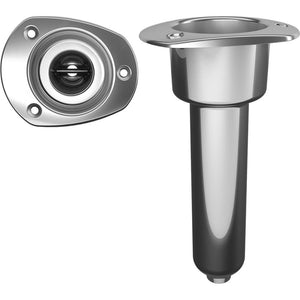Mate Series Stainless Steel 0 Rod Cup Holder - Drain - Oval Top - TRAPSKI