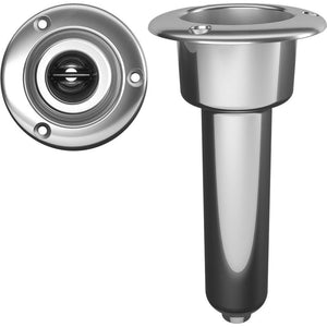 Mate Series Stainless Steel 0 Rod Cup Holder - Drain - Round Top - TRAPSKI
