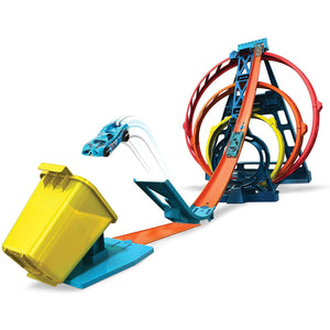 Hot Wheels GYP65 Track Builder Unlimited Triple Loop Jump Stunt Kit with Vehicle