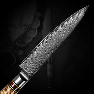 Maverick VG10 Chef Knife Damascus Petty Knife with Exotic Olive Wood Handle