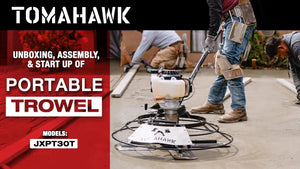 30" Portable Concrete Power Trowel with 18ft Bull Float Handle 37cc Engine - TRAPSKI