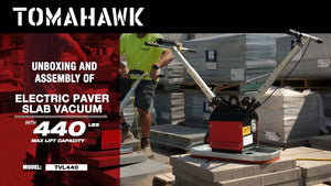 Tomahawk 440 lb Electric Paver Slab Vacuum Lifter 1200W for Hardscaping, Concrete, and Stone Placement - TRAPSKI