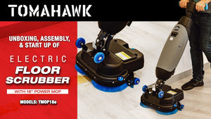 Electric Floor Scrubber Cleaner with 18” Power Mop Brushes Cordless 36V Battery Powered - TRAPSKI