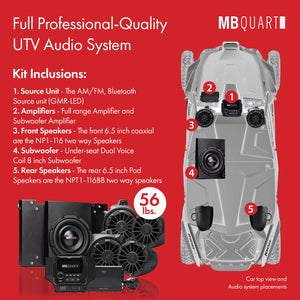 MB Quart MBQT-STG5-1 500 Watt STAGE 5 Tuned Audio System, Honda Talon Compatible