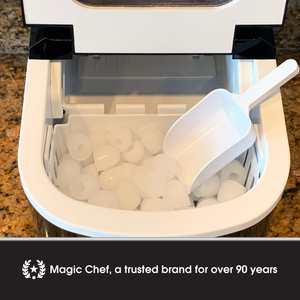 Magic Chef MCIM22SV Portable Countertop Ice Maker, 27 Pounds Per Day, Silver