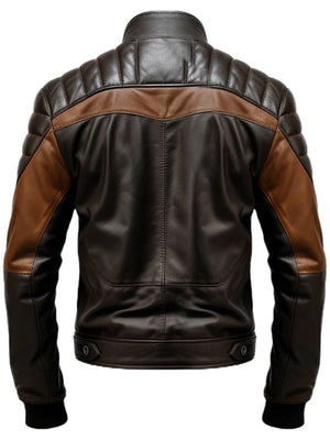Men’s Black and Brown Biker Stylish Leather Jacket
