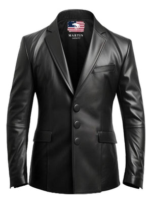 Men Black Leather Blazer – Leather Blazer for Men