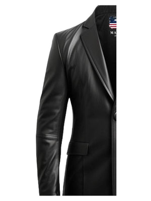 Men Black Leather Blazer – Leather Blazer for Men