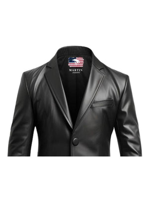 Men Black Leather Blazer – Leather Blazer for Men